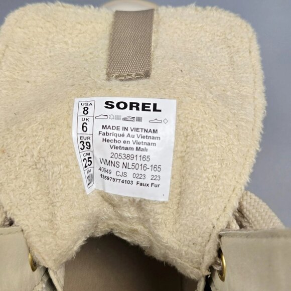 SOREL Caribou X Cozy Lace Up Boot Bleached Ceramic Oatmeal Beige Size 8 - Picture 7 of 15